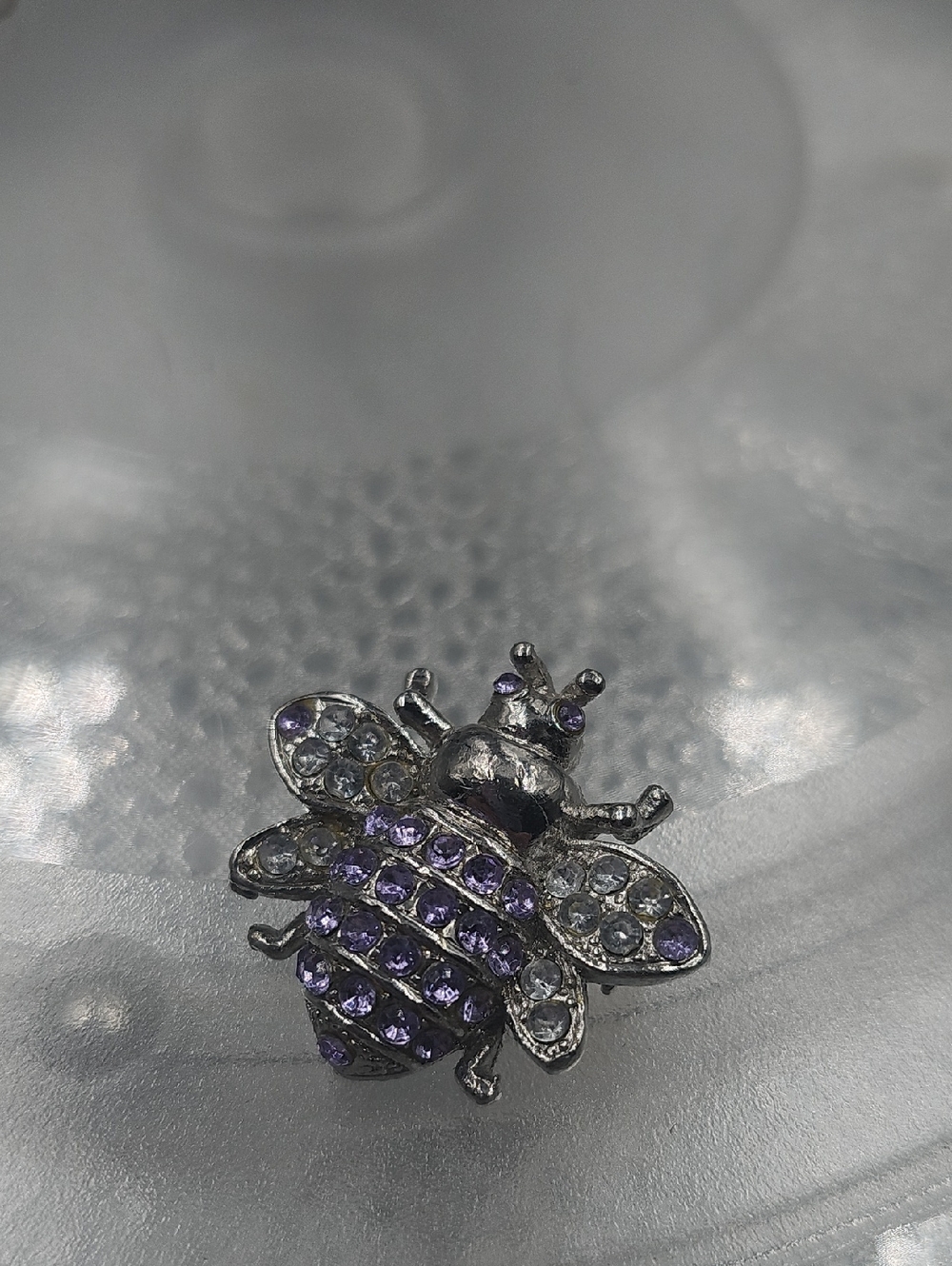 Purple Ear Rings And A Bee Clip - Picture 3 of 3